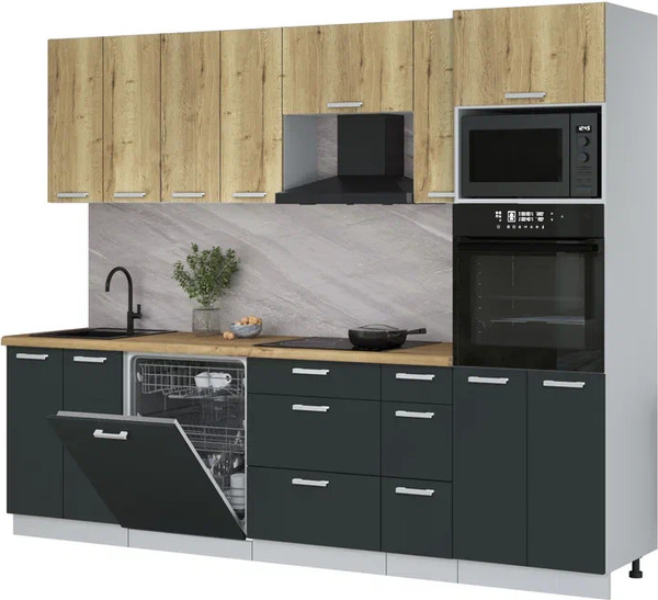 Кухонный гарнитур Интерлиния Мила Лайт 2.7-ПМ1 - фото