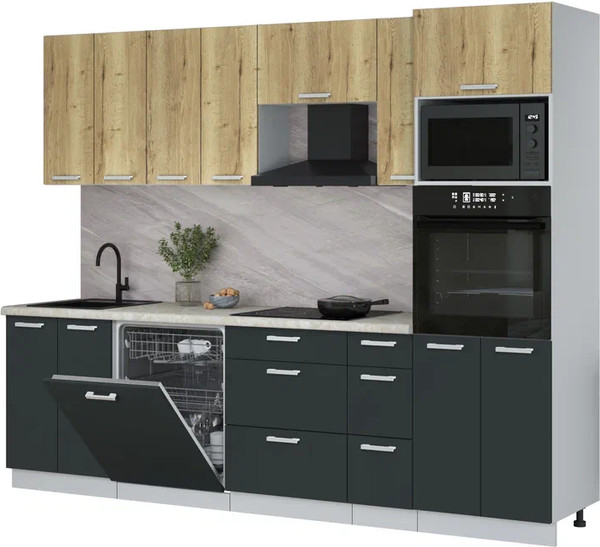 Кухонный гарнитур Интерлиния Мила Лайт 2.7-ПМ1 - фото