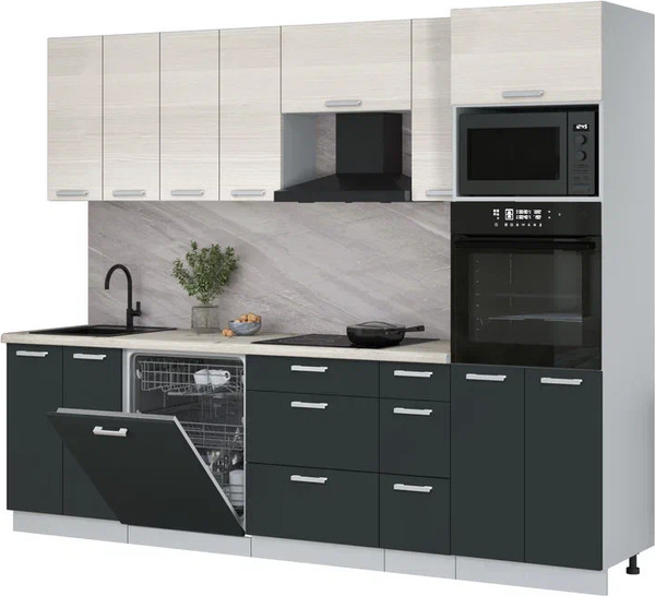 Кухонный гарнитур Интерлиния Мила Лайт 2.7-ПМ1 - фото