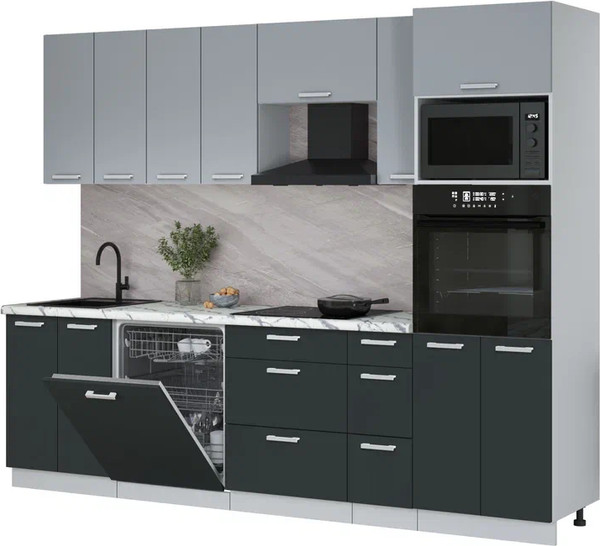 Кухонный гарнитур Интерлиния Мила Лайт 2.7-ПМ1 - фото