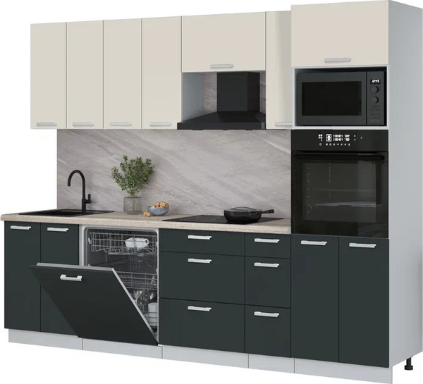 Кухонный гарнитур Интерлиния Мила Лайт 2.7-ПМ1 - фото