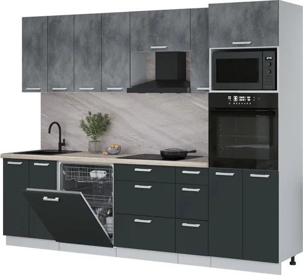 Кухонный гарнитур Интерлиния Мила Лайт 2.7-ПМ1 - фото