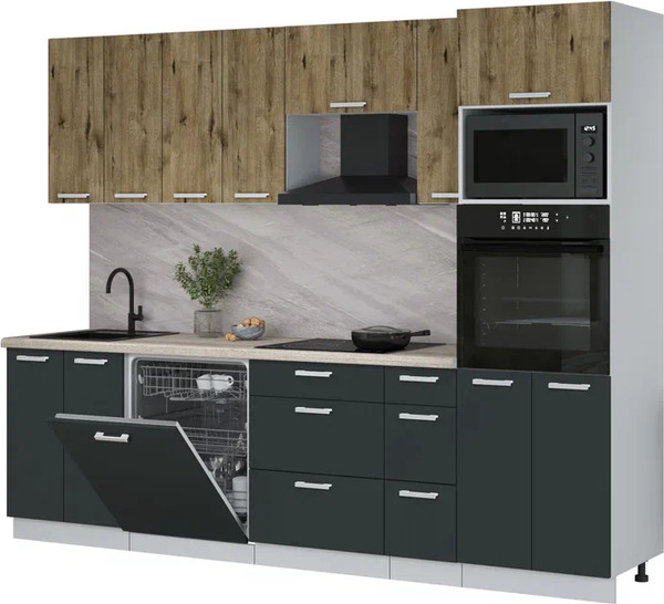 Кухонный гарнитур Интерлиния Мила Лайт 2.7-ПМ1 - фото