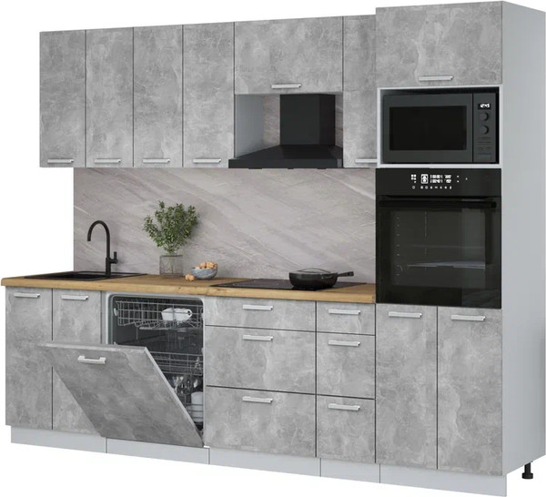 Кухонный гарнитур Интерлиния Мила Лайт 2.7-ПМ1 - фото