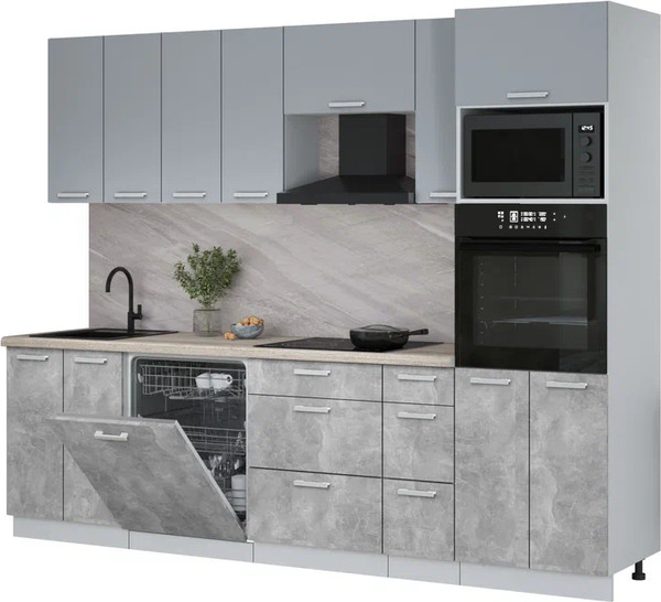 Кухонный гарнитур Интерлиния Мила Лайт 2.7-ПМ1 - фото