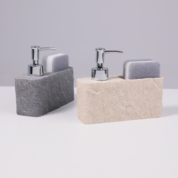 Дозатор для жидкого мыла AksHome Nexus с подставкой для губки