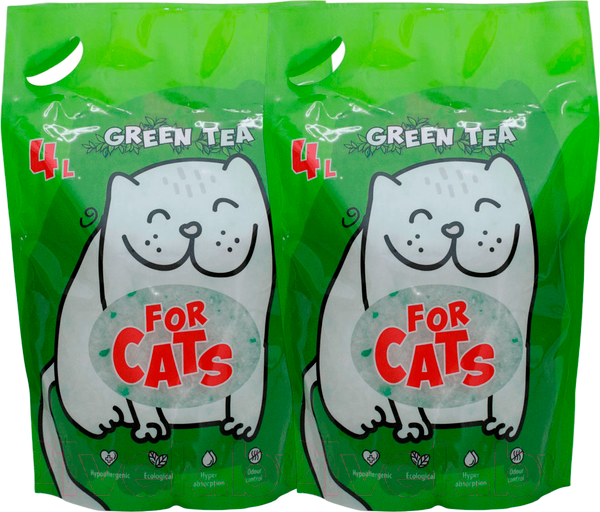 Наполнитель для туалета For Cats Силикагелевый с ароматом зеленого чая / TUZ033 - фото