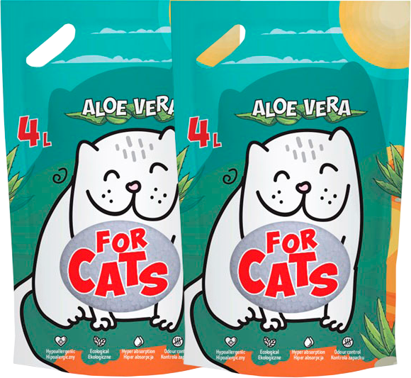 Наполнитель для туалета For Cats Силикагелевый с ароматом алоэ вера / TUZ919 - фото