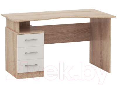 Письменный стол Империал Гарвард 3ящ ПР 130 (дуб сонома/белый) - фото