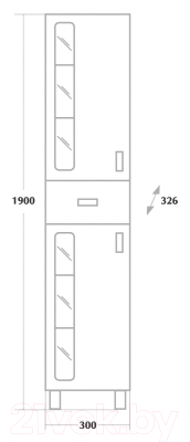 Шкаф-пенал для ванной Onika Кристалл 30.18 У (403050)