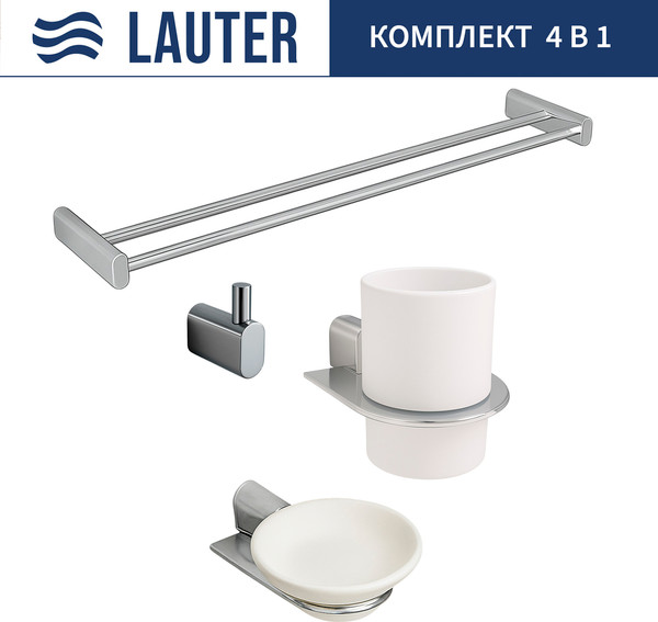 Набор аксессуаров для ванной Lauter 21SH2061 + 21SH2051 + 21SH2091 + 21SH42021 - фото
