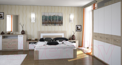 Прикроватная тумба MySTAR Вирджиния 100.1803 левый (дуб бонифаций/белый)