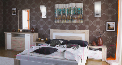 Прикроватная тумба MySTAR Вирджиния 100.1803 левый (дуб бонифаций/белый)