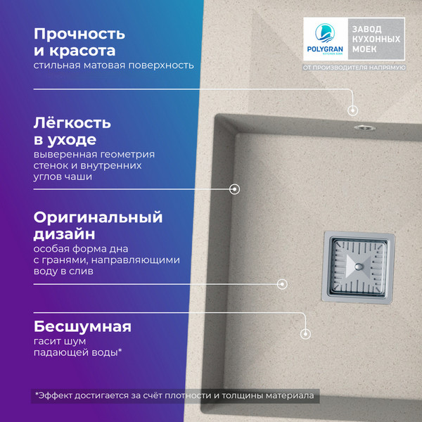 Мойка кухонная Polygran Blade 660