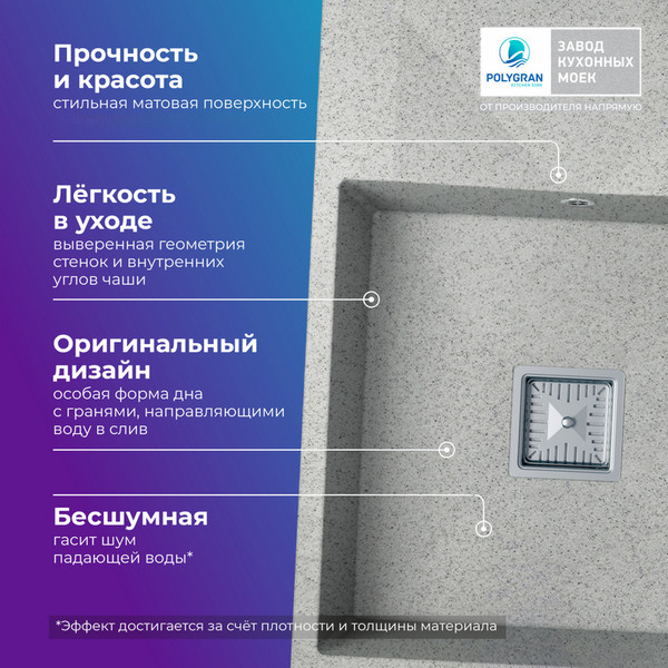 Мойка кухонная Polygran Blade 660