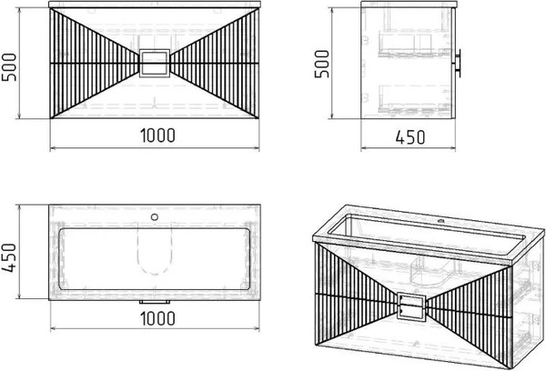 Тумба под умывальник Grossman Луксор 100 / 1010058