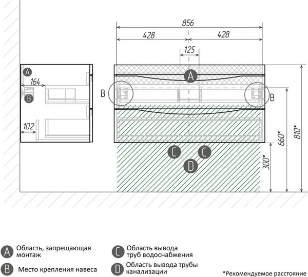 Тумба под умывальник Grossman Виста-90 / 109061