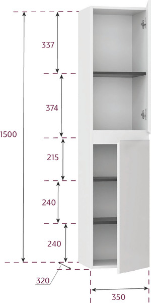 Шкаф-пенал для ванной Onika Алеста 35 / 403570