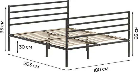 Двуспальная кровать Домаклево Металика Г4+Г4 180х200