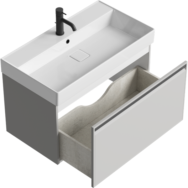 Тумба с умывальником Aqwella Pure PUR0108ST+4610119205126