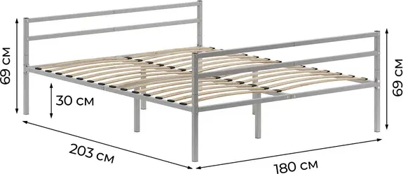 Двуспальная кровать Домаклево Металика Г2+Г2 180х200