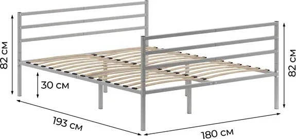Двуспальная кровать Домаклево Металика Г3+Г3 180х190
