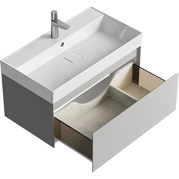 Тумба с умывальником Aqwella Geometria GE01081ST+4610119205126