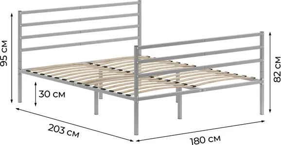 Двуспальная кровать Домаклево Металика Г4+Г3 180х200