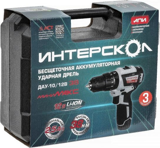 Аккумуляторная дрель-шуруповерт Интерскол ДАУ-10/12В (767.2.2.45)
