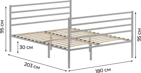 Двуспальная кровать Домаклево Металика Г4+Г4 180х200