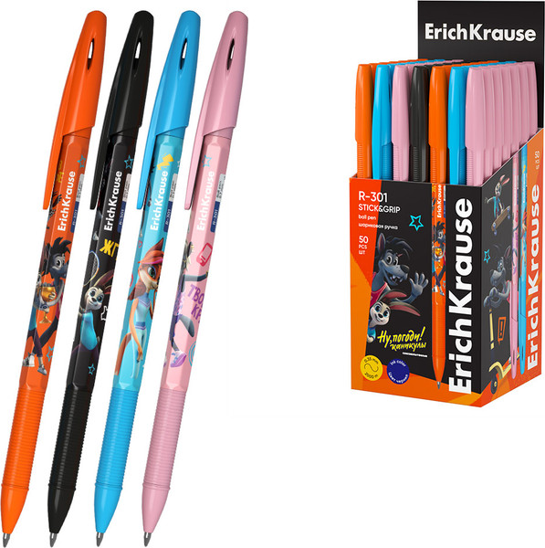 Ручка шариковая Erich Krause R-301 Stick Ну, Погоди! Каникулы / 62638