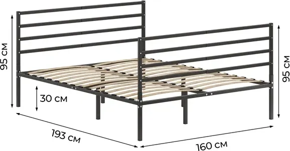 Двуспальная кровать Домаклево Металика Г4+Г4 160х190