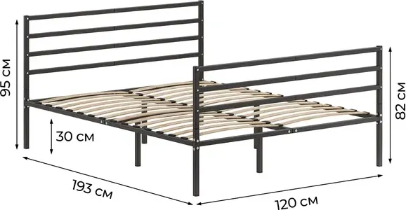 Полуторная кровать Домаклево Металика Г4+Г3 120х190