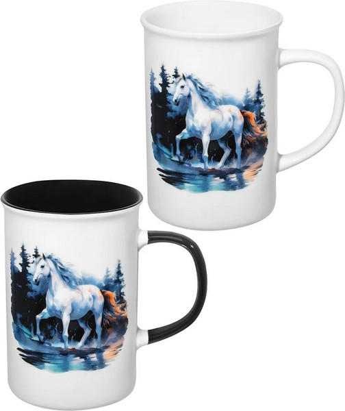 Набор кружек Elan Gallery Лошадь в осеннем лесу / 880233 - фото