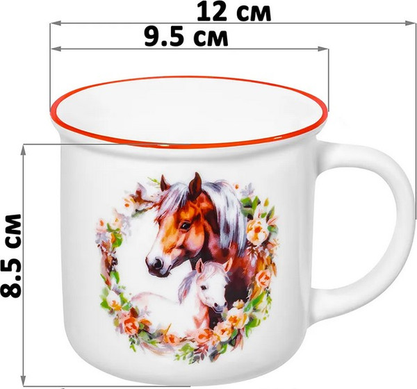 Набор кружек Elan Gallery Лошадь в цветах / 880234