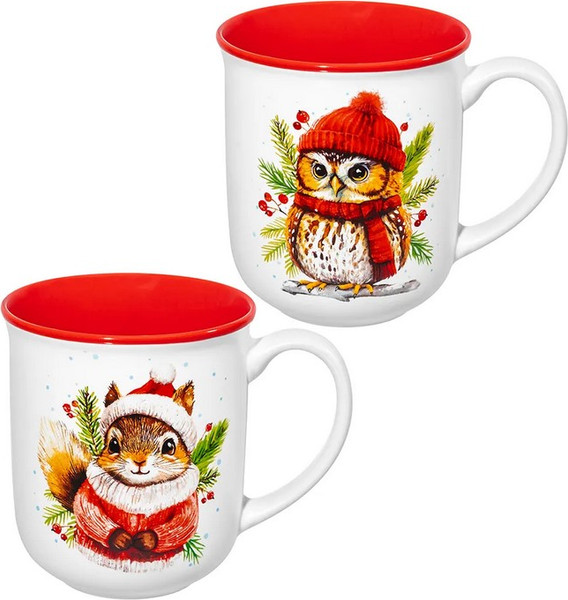Набор кружек Elan Gallery Совушка и Белочка / 880259 - фото