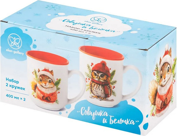 Набор кружек Elan Gallery Совушка и Белочка / 880259