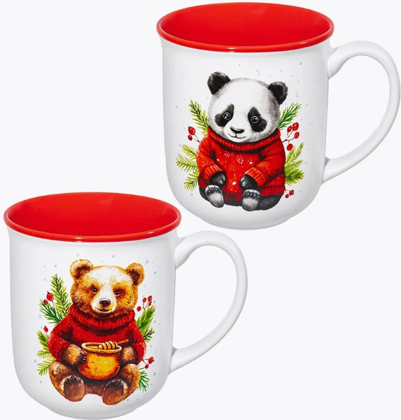 Набор кружек Elan Gallery Панда и Мишка / 880260 - фото