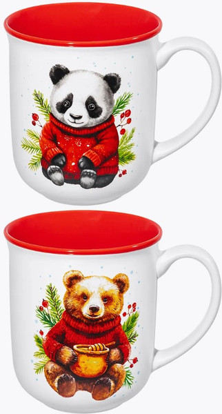 Набор кружек Elan Gallery Панда и Мишка / 880260