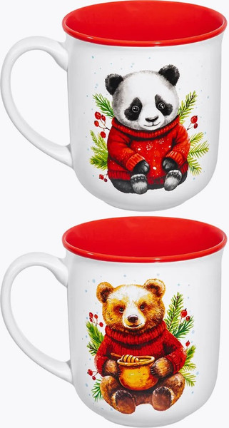 Набор кружек Elan Gallery Панда и Мишка / 880260