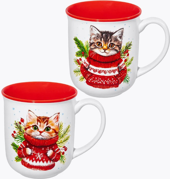 Набор кружек Elan Gallery Зимние котята / 880262 - фото