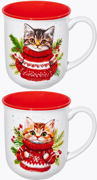 Набор кружек Elan Gallery Зимние котята / 880262