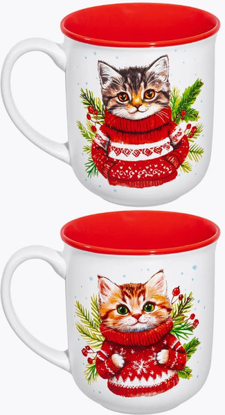 Набор кружек Elan Gallery Зимние котята / 880262