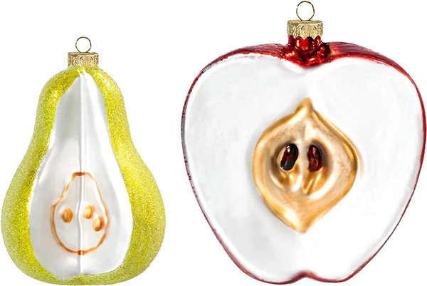 Набор елочных игрушек Elan Gallery Яблоко + Груша / 980087 - фото