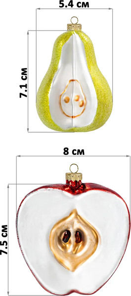 Набор елочных игрушек Elan Gallery Яблоко + Груша / 980087