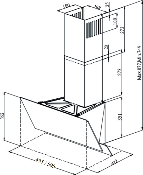 Вытяжка наклонная Monsher Stella 60