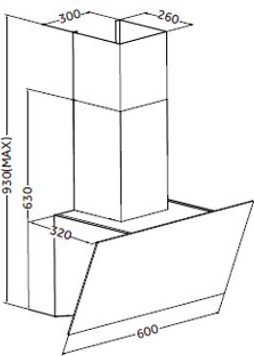 Вытяжка наклонная ZORG Alma 1000 60 S BL