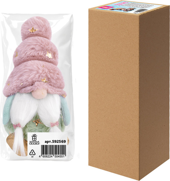 Фигура под елку Золотая сказка Усатый гномик / 592569