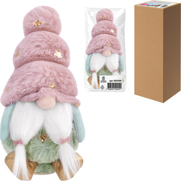 Фигура под елку Золотая сказка Усатый гномик / 592569