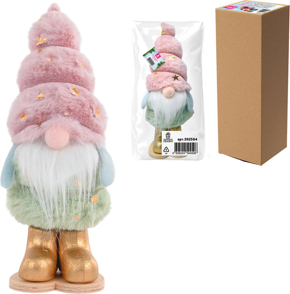Фигура под елку Золотая сказка Пушистый гномик / 592564